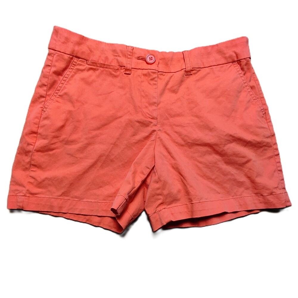 Crown & Ivy Women’s Size 6 Coral Chino Shorts Stretch Casual Mid Rise